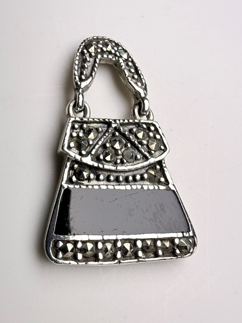 Vintage Sterling Silver Handbag Pendant - Picture 8 of 10